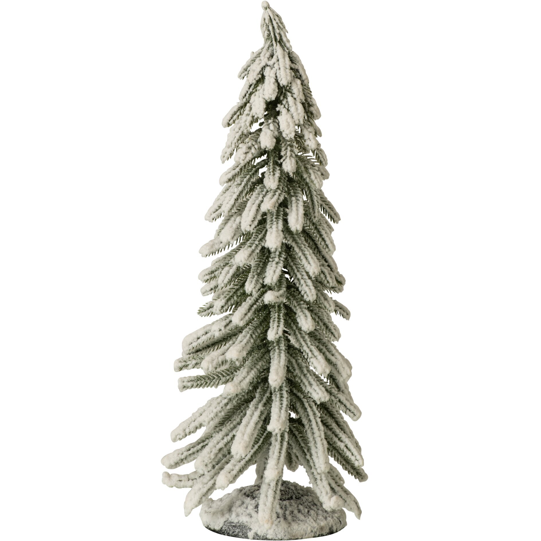 J-Line sapin de Noël avec neige - PET - vert foncé/blanc - medium