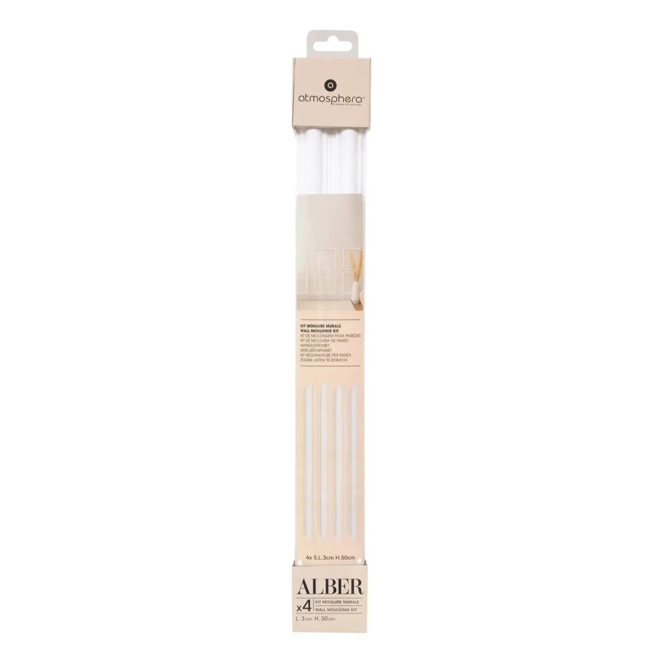 4 moulures Alber 50cm blanc