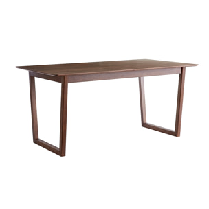 Table extensible rallonges intégrées rectangulaire en bois foncé noyer L160-240 cm LAHO