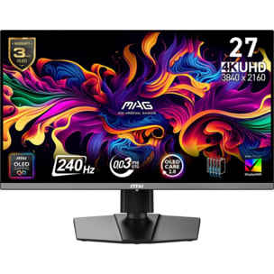 Ecran PC Gamer MSI MAG 272UP X24 27" 4K 240Hz QD-OLED HDR True Black 400 HDMI 2.1 USB-C 15W Adaptive-Sync