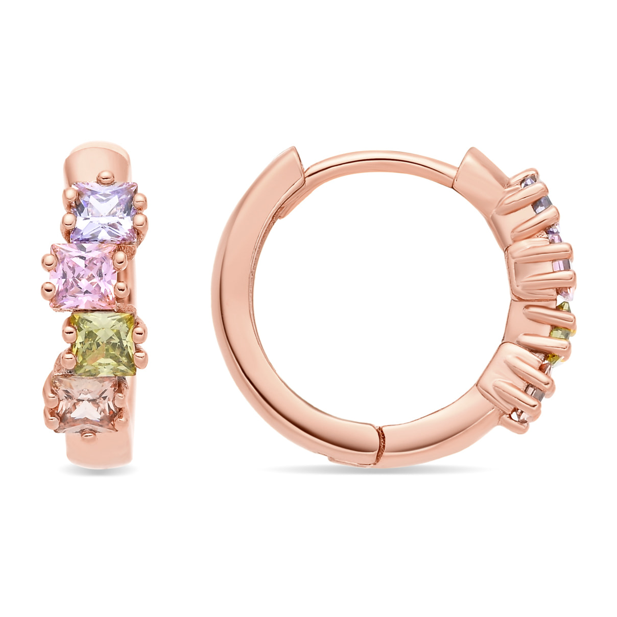 Pendientes Ronxa acabado oro rosa 18k