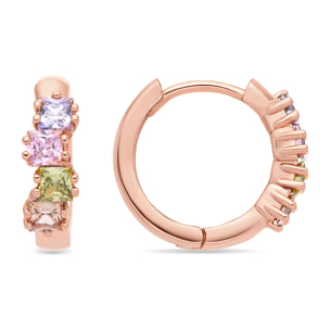 Pendientes Ronxa acabado oro rosa 18k