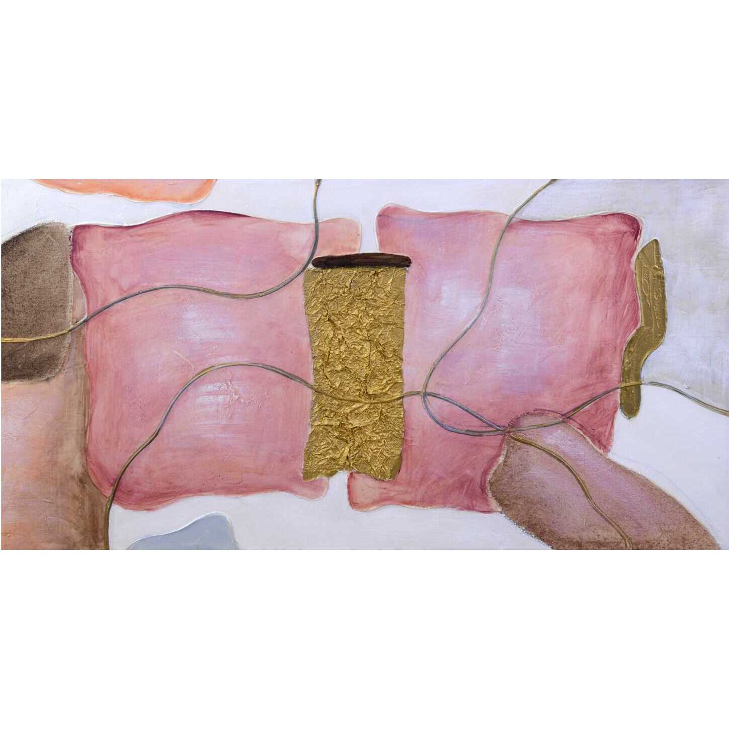 Quadro in legno oro rosa rettangolare cm120x3x60