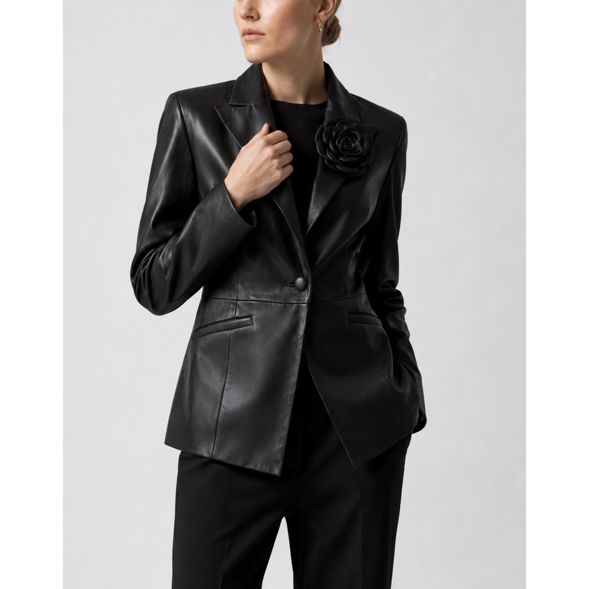 PHILIPP PLEIN Blazer de cuero FLOWER