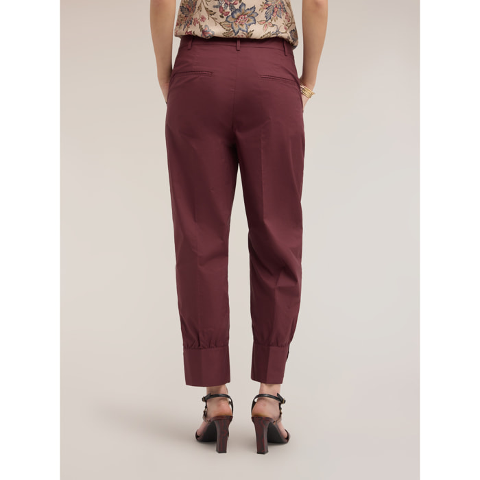 Motivi - Pantaloni con polso in popeline - Viola