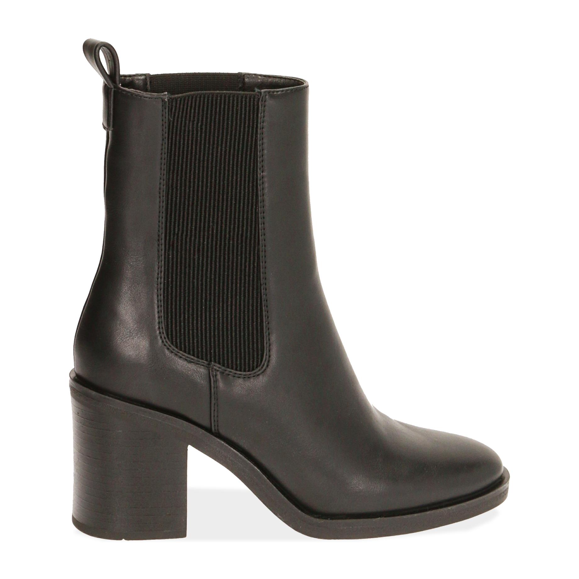 Chelsea boots neri, tacco 8 cm