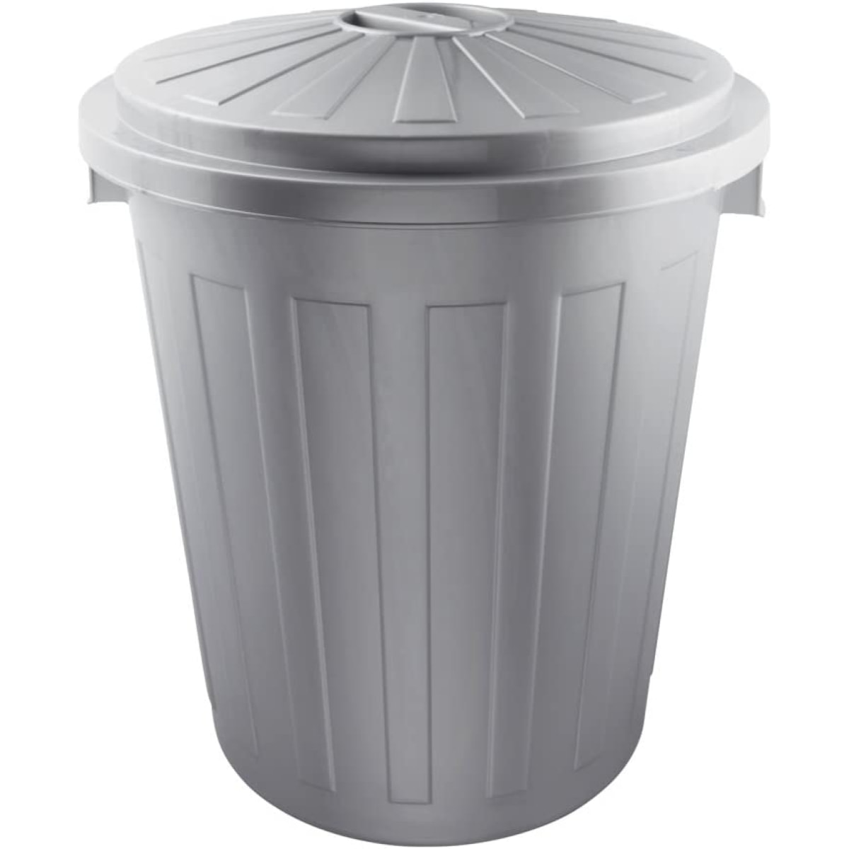 Cubo de basura / papelera polivalente con tapa cerrable,  plateado