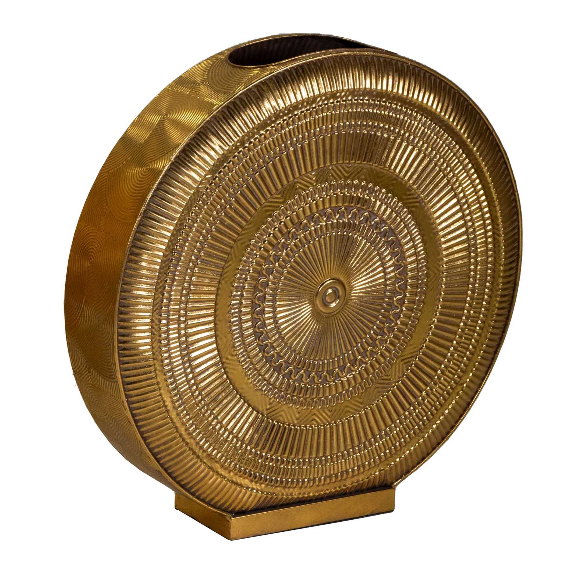 Vaso in metallo oro tondo cm60,5x15h61,5