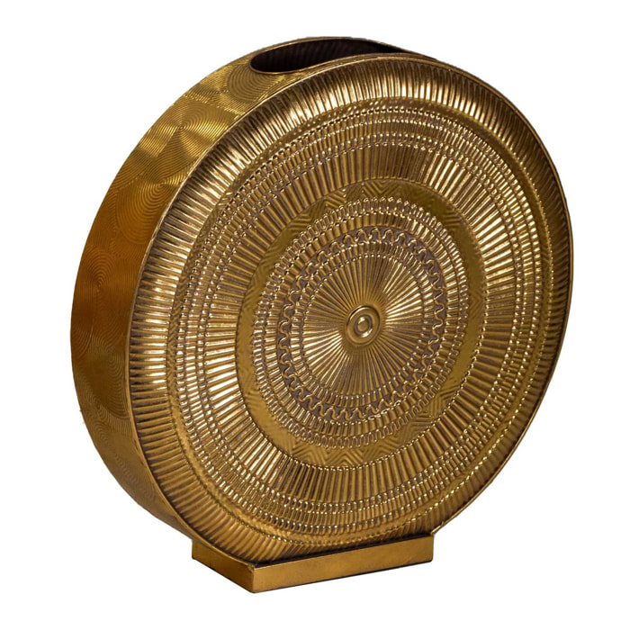 Vaso in metallo oro tondo cm60,5x15h61,5