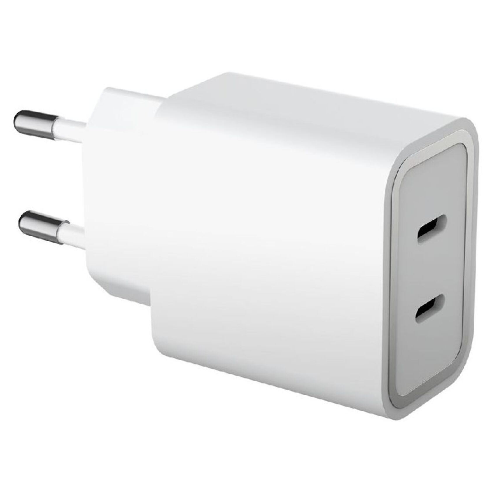 Chargeur secteur FORCE POWER 45W USB-C X2 Recyclé Blanc