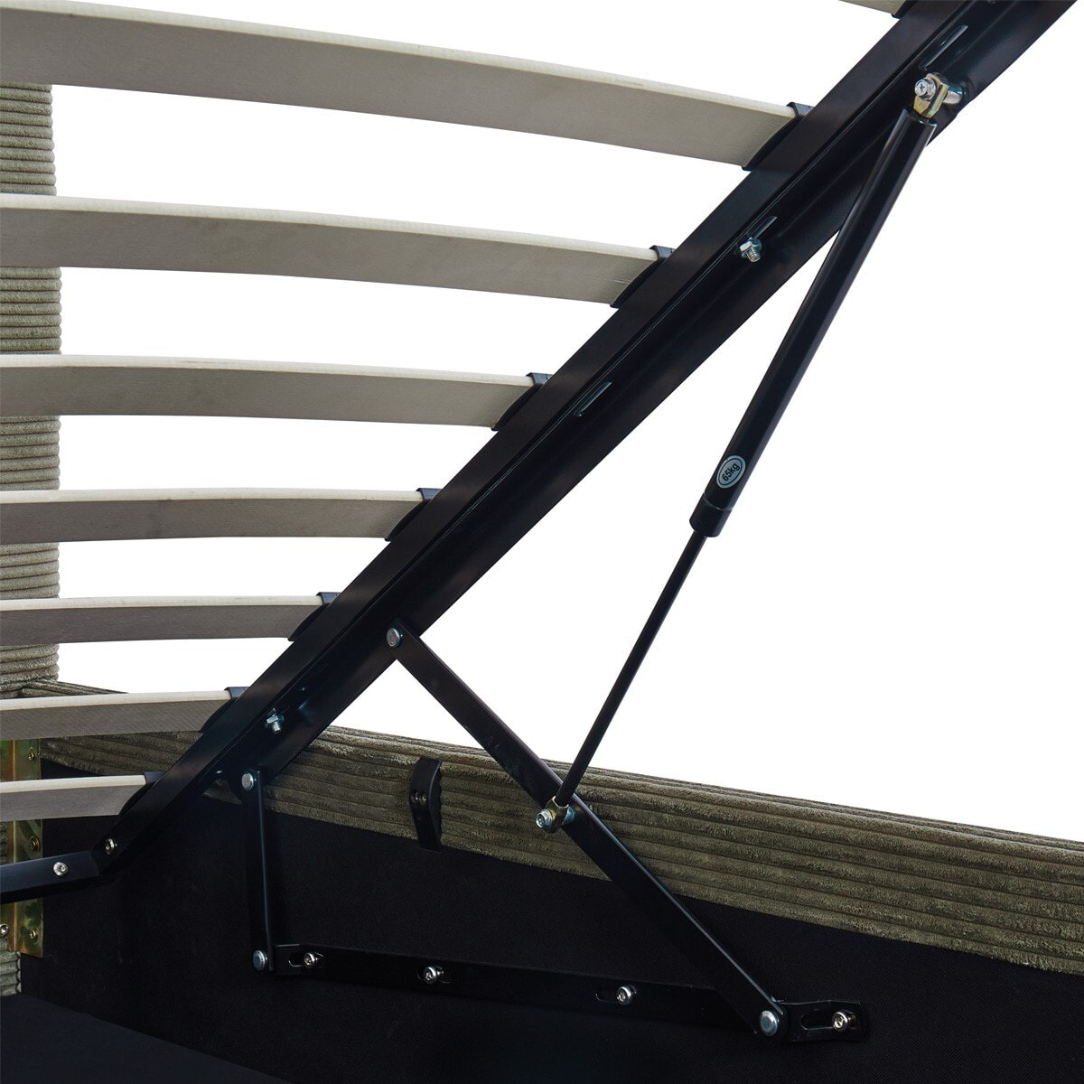 Lit coffre avec tête de lit en velours côtelé - TINA