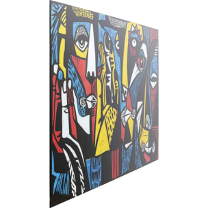 Tableau en verre visages abstraits 150x100cm Kare Design