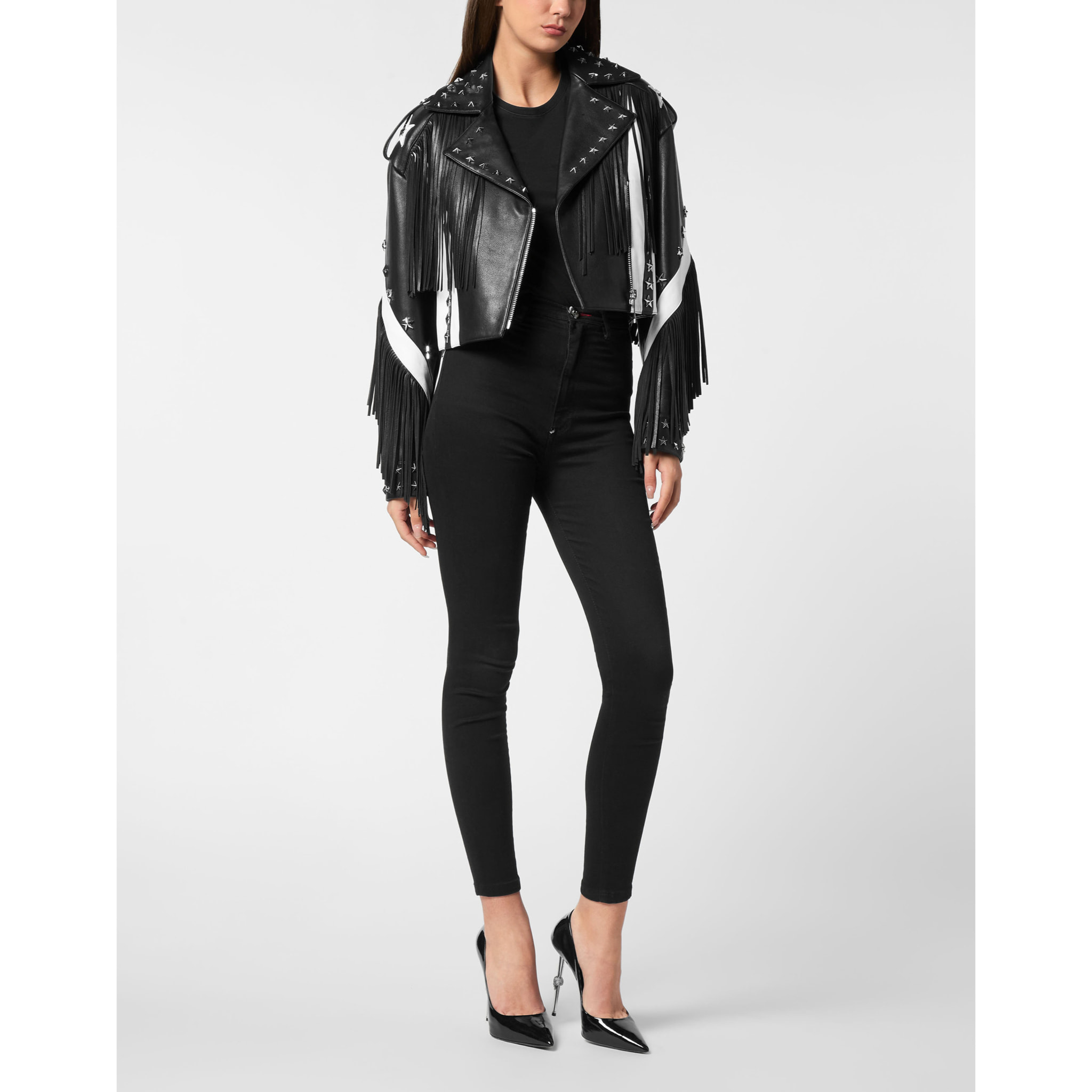 PHILIPP PLEIN Leather Biker