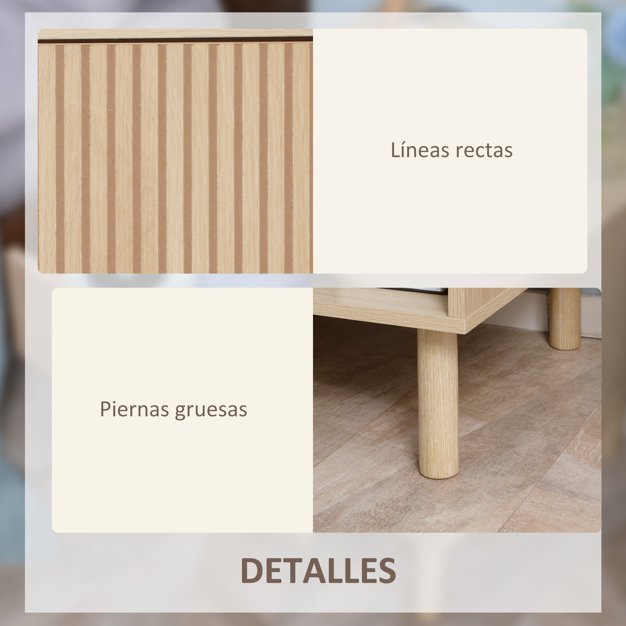 Mesita de Noche, Mesilla de Noche con Cajón y Estante Abierto, Estilo Moderno, Mesita Auxiliar para Dormitorio, Salón, 47x47x50 cm, Madera Natural