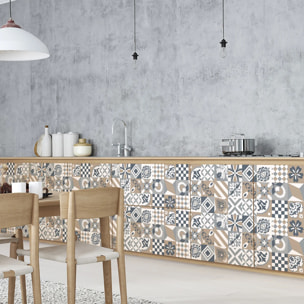 Sticker carrelage - Ambiance Sticker - 60 CARREAUX DE CIMENT MEUBLE BARCENAS - CARREAUX - 20x20cm