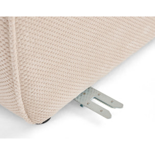 Ellie - canapé modulable d'angle réversible 5 places en velours texturé - Beige