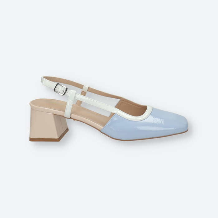 Décolleté sling back Donna Tata Italia Blu