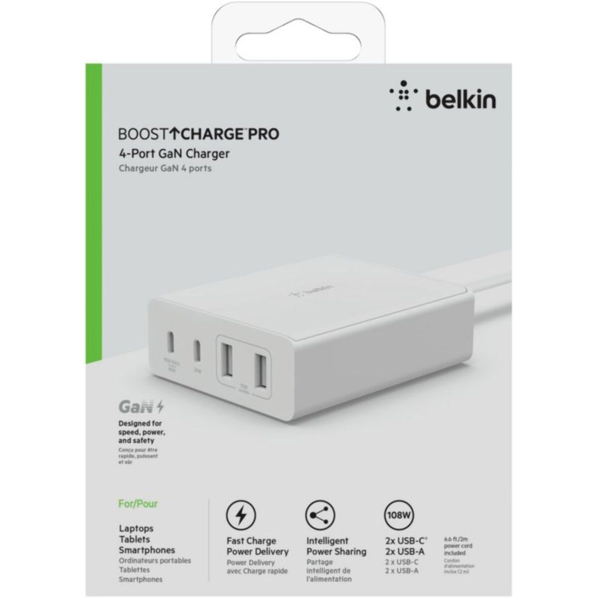 Chargeur secteur BELKIN 4 ports 2 USB-C 2 USB-A 108W