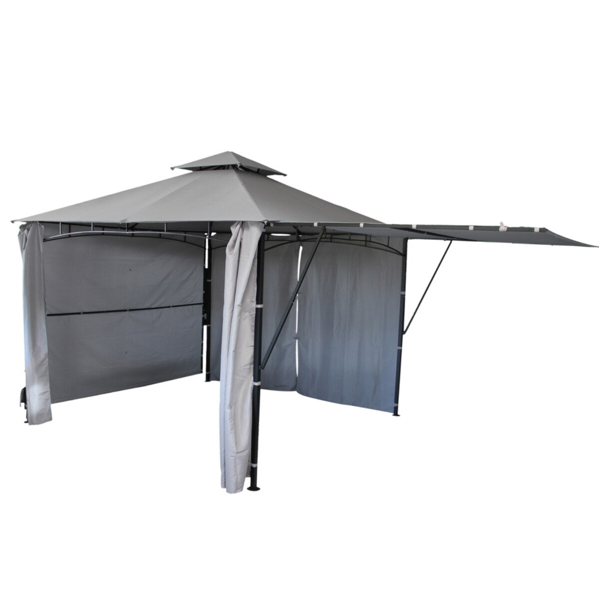 Tonnelle 3x3m - acier - gris anthracite - MERIDA