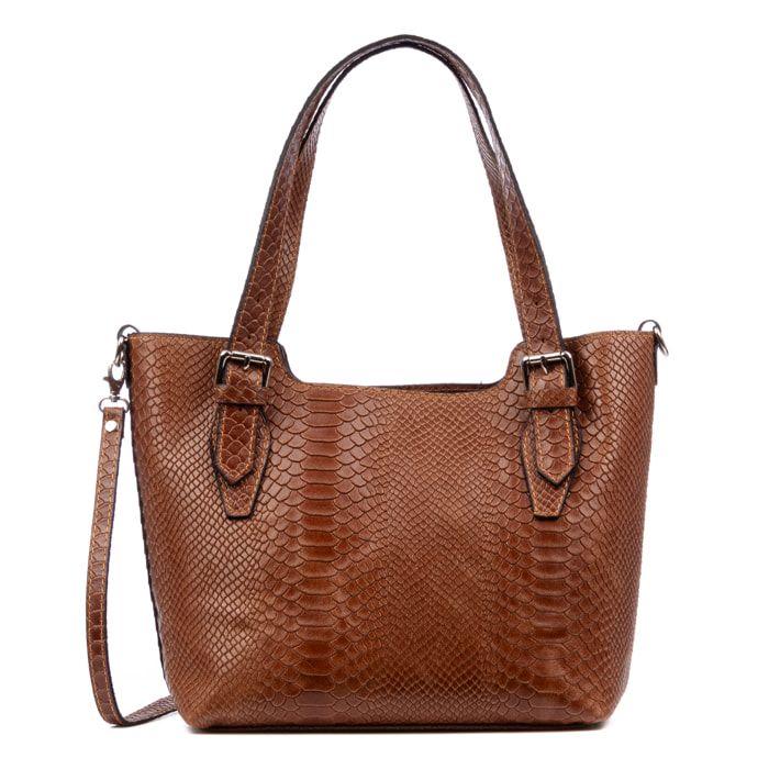 Arezzo Borsa tote Donna.Pelle autentica Camoscio Stampa Serpente