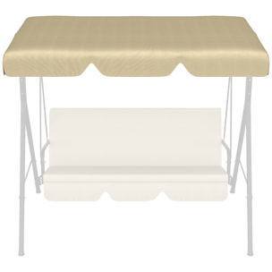 Toldo de Repuesto para Columpio de 3 Plazas Techo Universal para Balancín de Jardín Tela de Poliéster Protección Solar 156x117x15 cm Beige