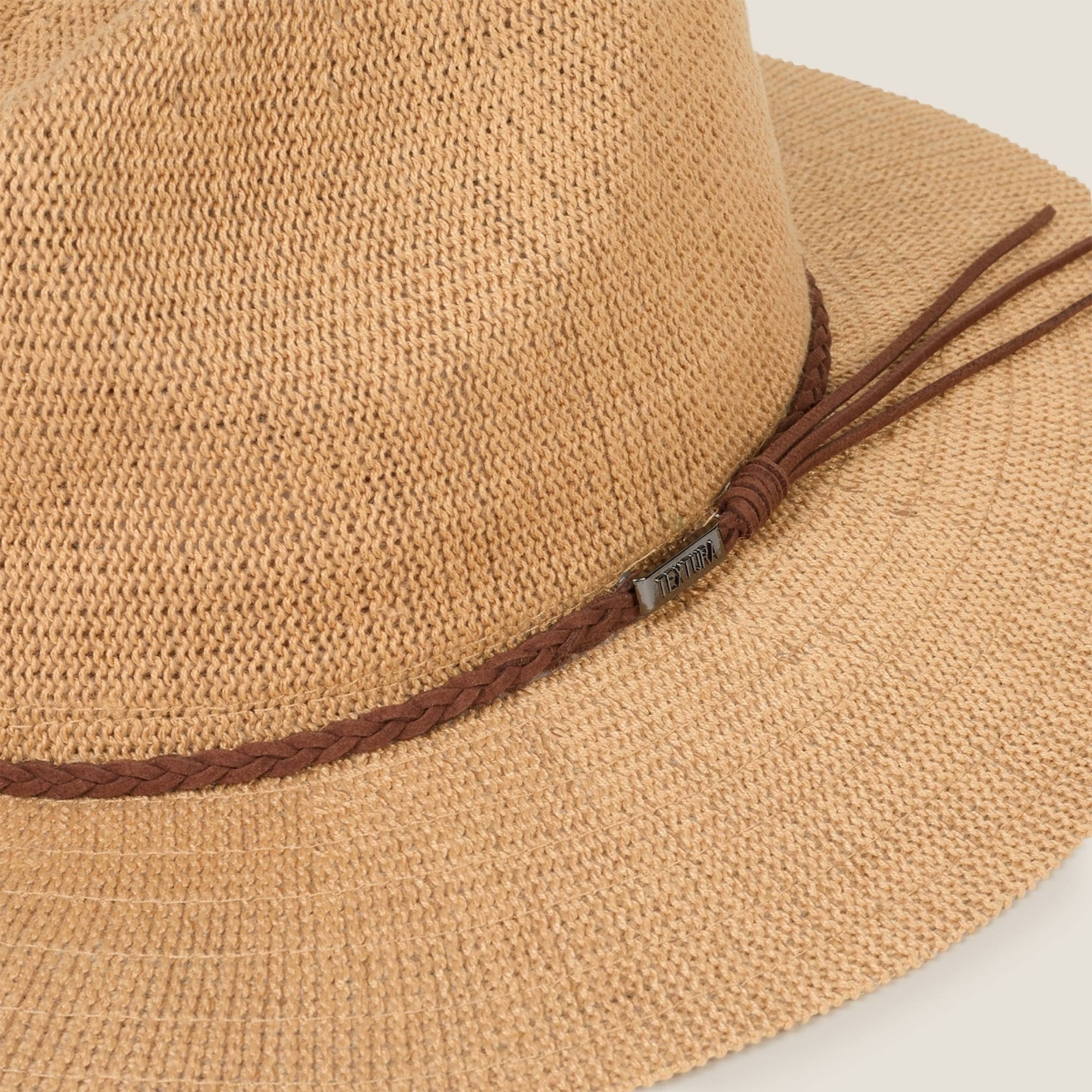 Sombrero ala ancha tira cuero Blixo color marron Papel