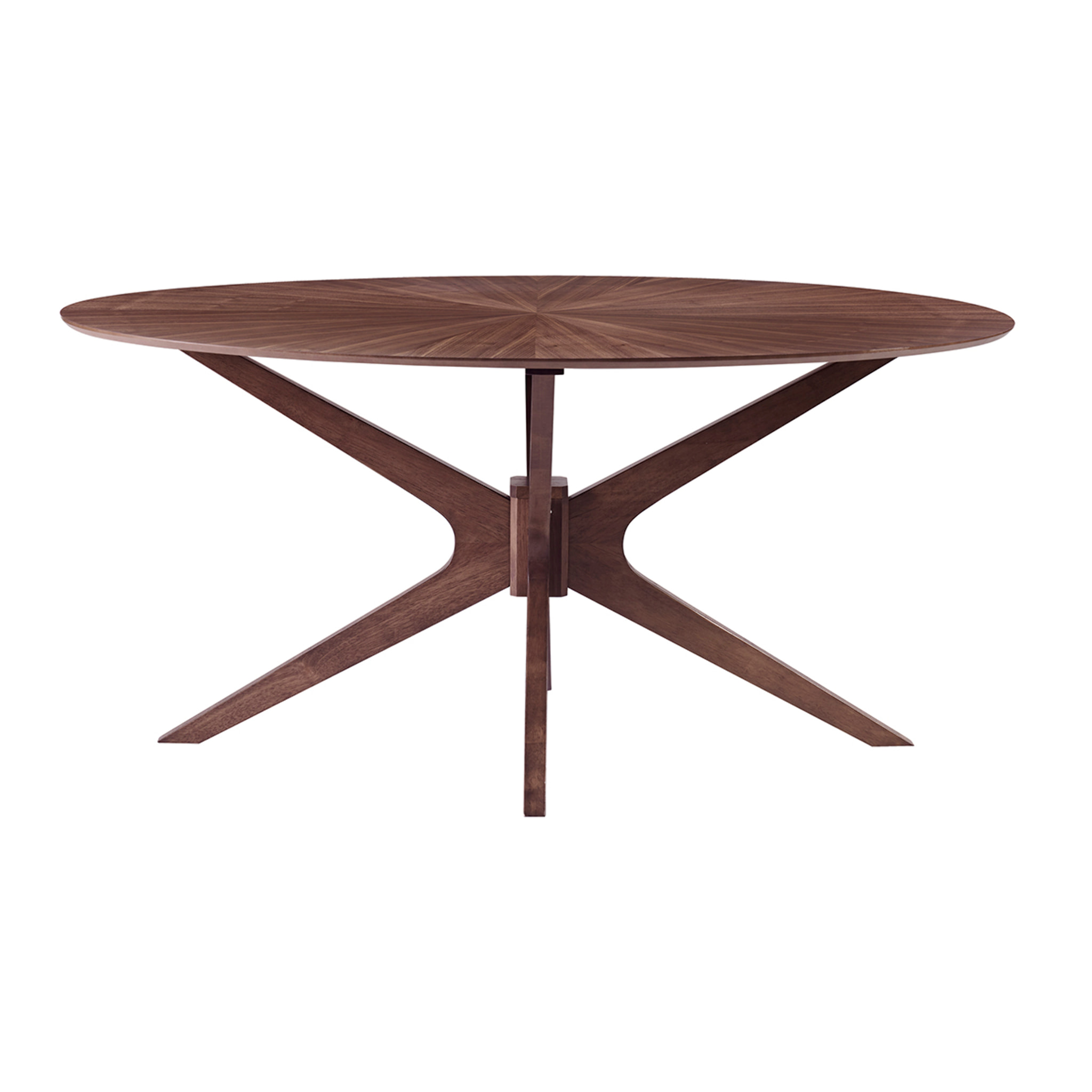 Table à manger design ovale noyer L160 cm DIELLI