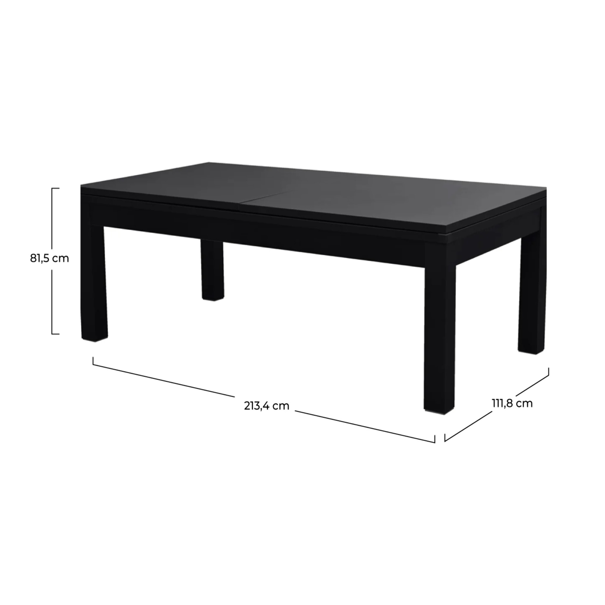 Table de billard convertible noire tapis vert - Eddie