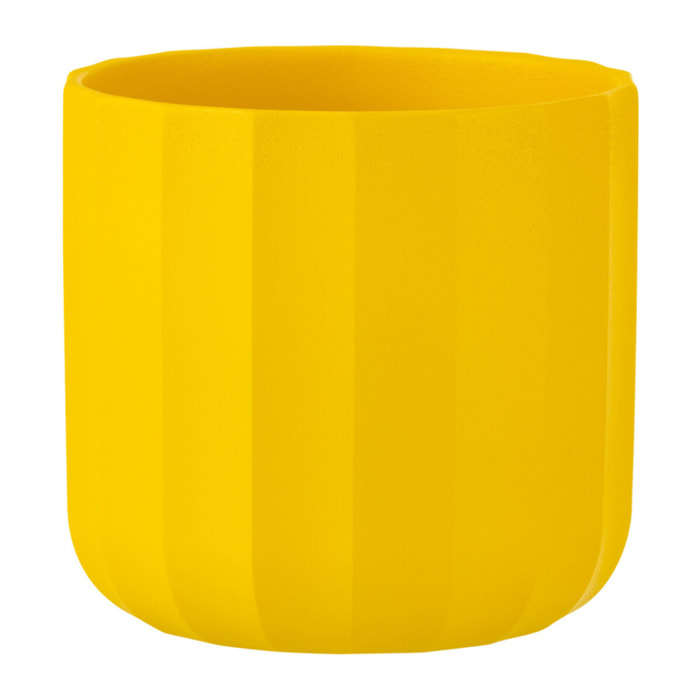 J-Line cache-pot Summer - céramique - jaune - medium - 2 pièces - Ø 15 cm