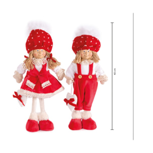 Set 2 Pupazzo Decorativo Natalizio Modello Gerarda