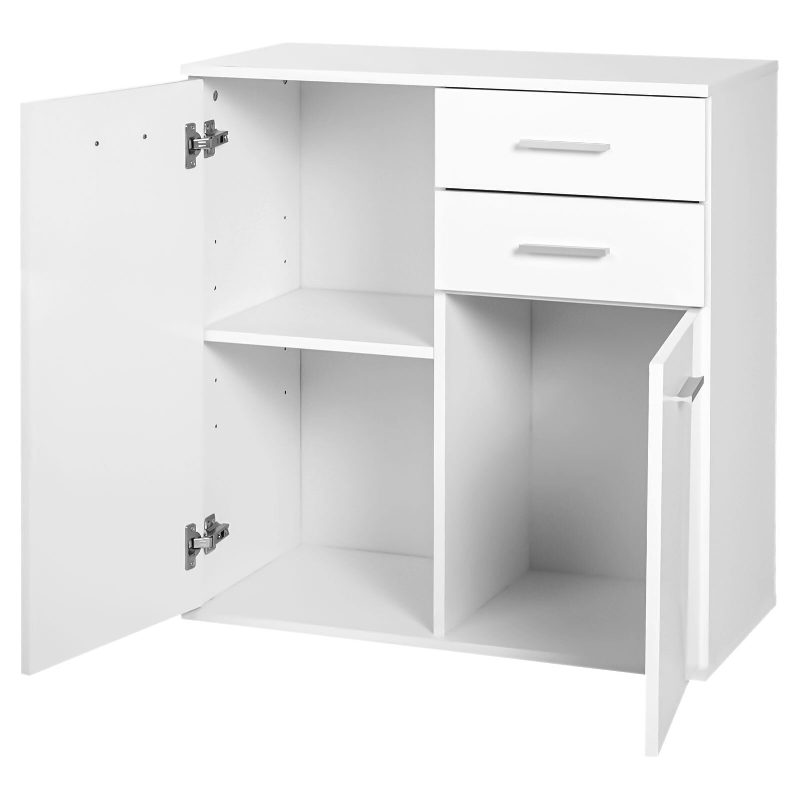 Armario Buffet con 2 Cajones de Madera 71x35x76cm Blanco