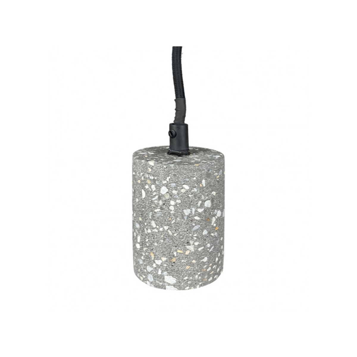 Suspension lumineuse en terrazzo gris ciment - PRAO
