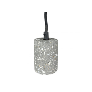 Suspension lumineuse en terrazzo gris ciment - PRAO