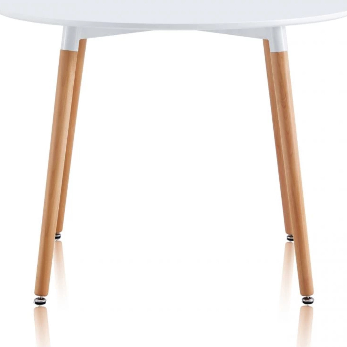 Mesa de comedor redonda Skandia Blanco - Madera de haya