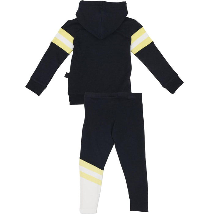 Chándal de niña con capucha y banda horizontal Basic