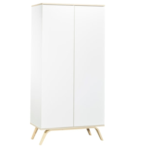 Armoire enfant 2 portes 209x102x56cm en bois blanc