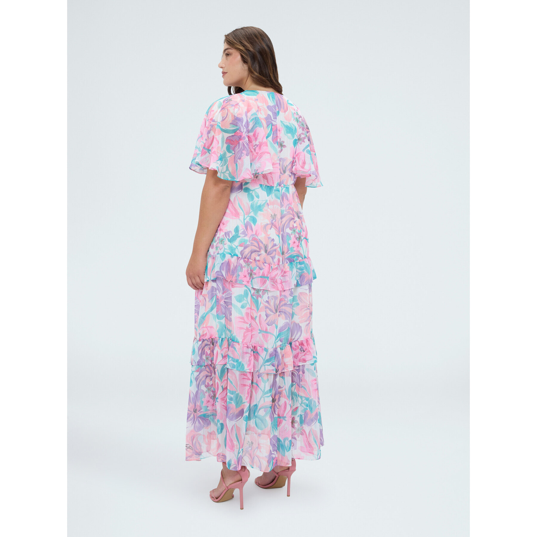 Fiorella Rubino - Vestido floral en georgette - Rosa