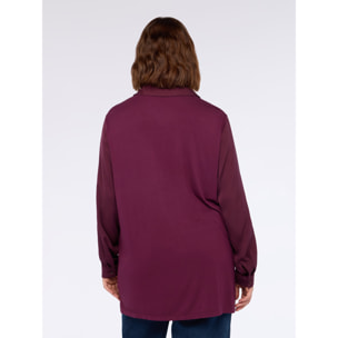 Fiorella Rubino - Camicia bimaterica misto viscosa - Bordeaux