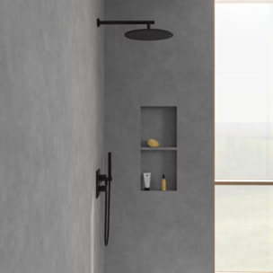 Mitigeur thermostatique encastré 2 voies Universal rectangle Noir mat
