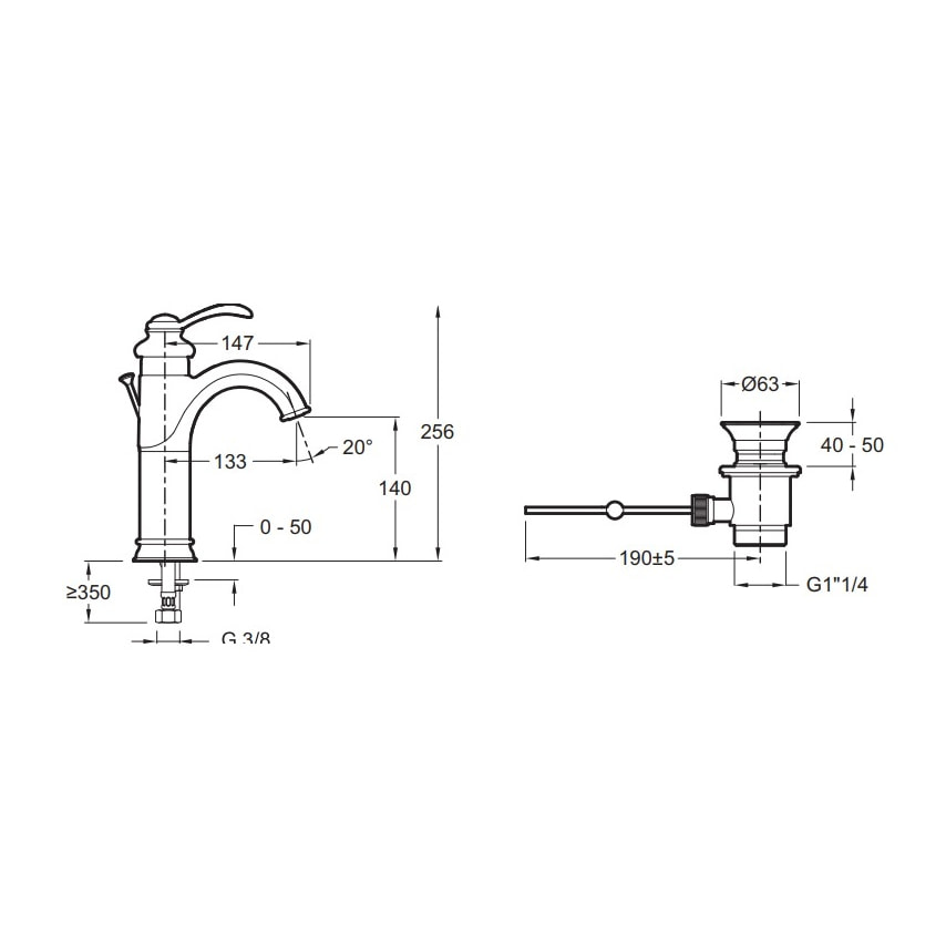 Mitigeur lavabo haut Fairfax