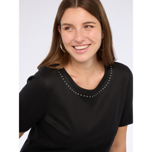 Fiorella Rubino - Camiseta de punto de algodón - Negro