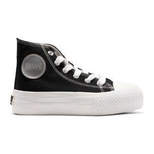 Zapatillas Altas con Logo Lateral en Negro