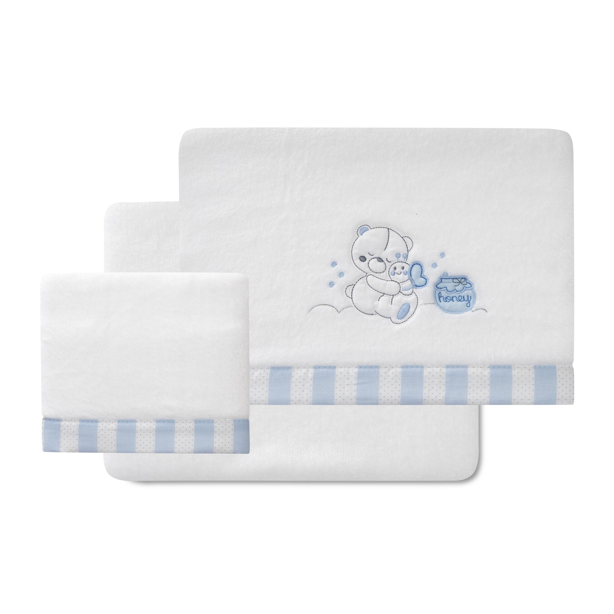 Triptico Coche Coralina Mod Honey Bear Bco/Azul