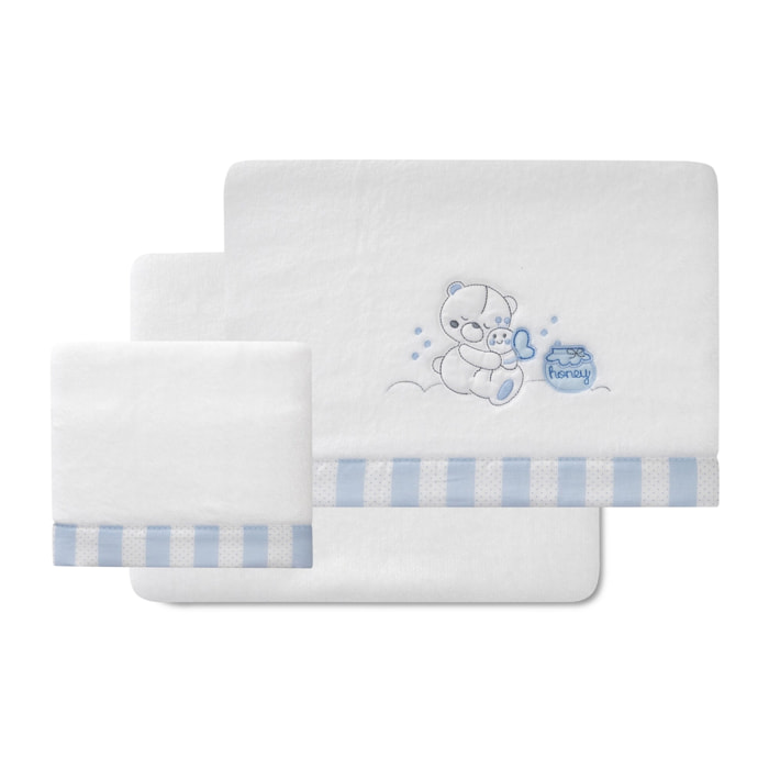 Triptico Coche Coralina Mod Honey Bear Bco/Azul