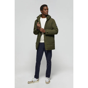 Parka tecnico verde con cappuccio e particolari Polo Club