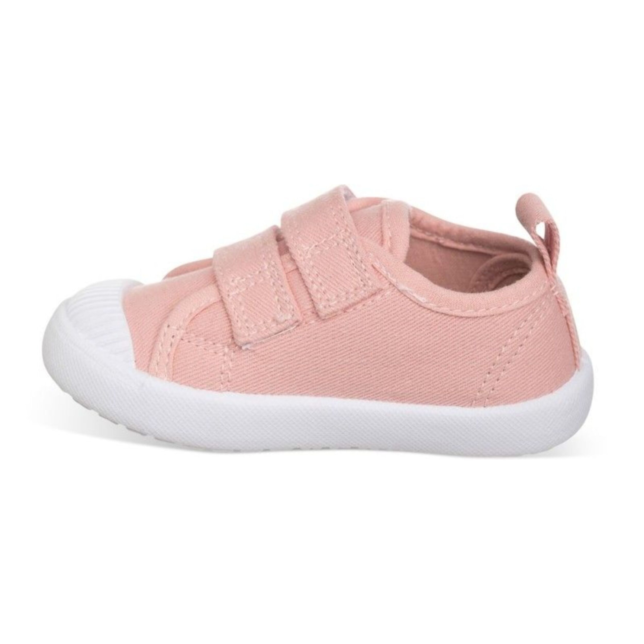 Lona color rosa, fácil de combinar, con dos Velcros, puntera de goma y gran flexibilidad