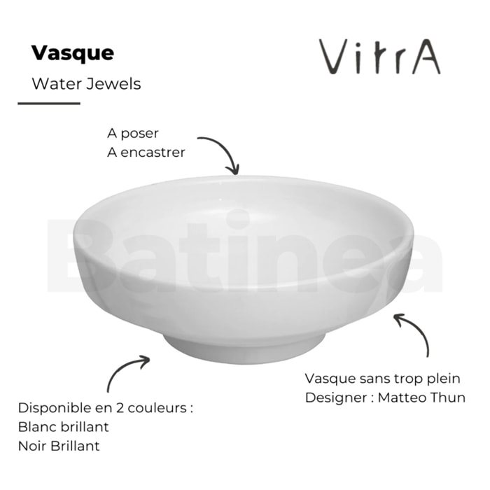 Vasque à poser VITRA Water Jewels blanc