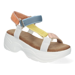 Sandalias de Plataforma para Mujer, Diseño Moderno, Tiras Multicolor