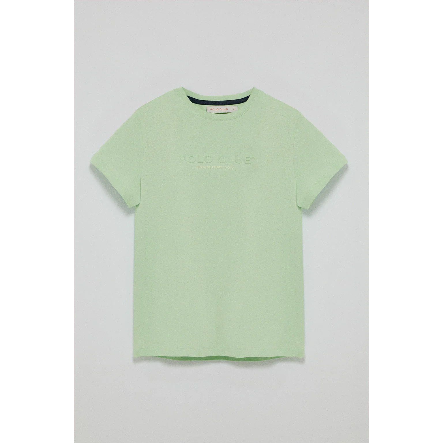 Maglietta basic menta con logo in gomma Polo Club