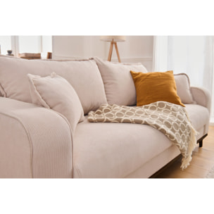 Albane - canapé 3 places - en velours côtelé - Beige